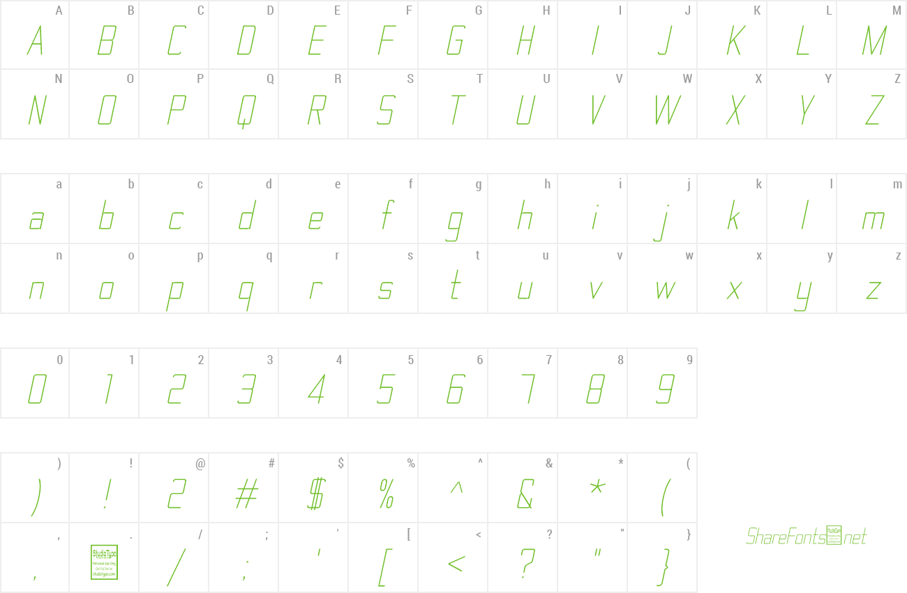 Font TheMatic Light preview